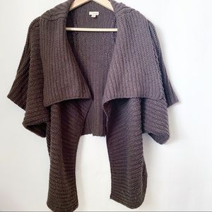 Hinge Waterfall Open Chunky Knit Cropped Sweater